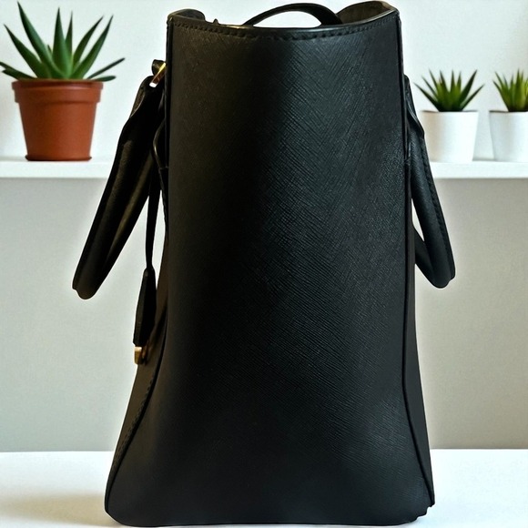 Michael Kors Black Saffiano Leather East West Tote Bag Handbag Large - Picture 3 of 10